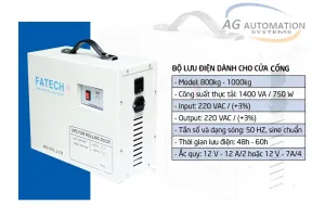 Bình lưu điện cửa cổng 800kg 1000kg Fatech Bình lưu điện cửa cổng 800kg 1000kg Fatech